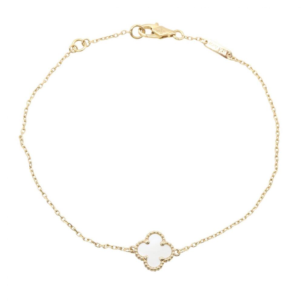 VAN CLEEF & ARPELS 18k Gold Pearl Charm Bracelet